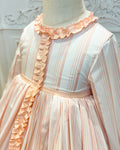 Orange Striped Poplin Girl Dress