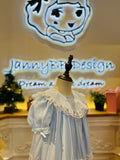 JannyBB Blue Wave Sailor Collar Heirloom Dress
