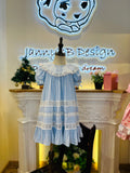 JannyBB Blue Wave Sailor Collar Heirloom Dress