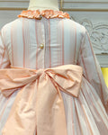 Orange Striped Poplin Girl Dress