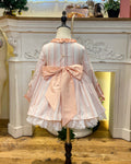 Orange Striped Poplin Girl Dress