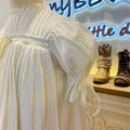 Beige ribbon heirloom dress
