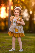 Yellow Rose pinafore dress