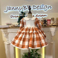 (customized embroidery as customers' request) JannyBB Original Autumn spirit handmade embroidered plaid petticoat dress set