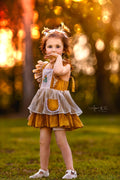 Yellow Rose pinafore dress
