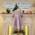 JANNYBB Purple Vintage Bow Heirloom Dress