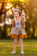 Yellow Rose pinafore dress