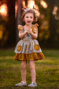 Yellow Rose pinafore dress