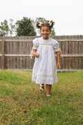 JannyBB Tina's closet Beige Embroidered Heirloom Dress