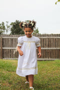 JannyBB Tina's closet Beige Embroidered Heirloom Dress