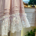 JannyBB Pink V-Neck Lace Heirloom Dress