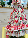 JannyBB Summer Red Floral Print Dress -2024 preorder