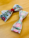 Rosa embroidery lace bow Hair clip
