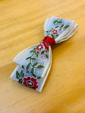 Rosa embroidery lace bow Hair clip