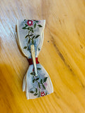 Rosa embroidery lace bow Hair clip