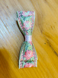 Rosa embroidery lace bow Hair clip