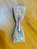 Rosa embroidery lace bow Hair clip