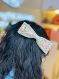 Rosa embroidery lace bow Hair clip