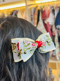 Rosa embroidery lace bow Hair clip