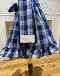 Blue Plaid Lace Girl Dress