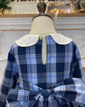 Blue Plaid Lace Girl Dress