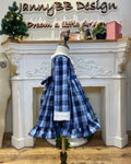 Blue Plaid Lace Girl Dress