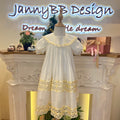 JannyBB Beige Sailor Collar Lace Heirloom Dress