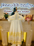 JannyBB Beige Sailor Collar Lace Heirloom Dress