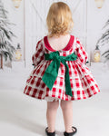 JannyBB 1950s Red Plaid Embroidered Christmas Petticoat Dress