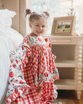 JannyBB Everyday knitted red floral gown