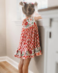 JannyBB Everyday knitted red floral gown