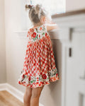 JannyBB Everyday knitted red floral gown