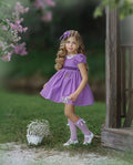 JannyBB Violet handmade Embroidered Dress Set( 5 pieces set)