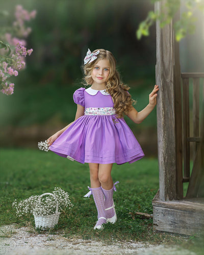 JannyBB Violet handmade Embroidered Dress