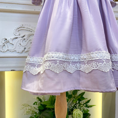 JANNYBB Purple Vintage Bow Heirloom Dress