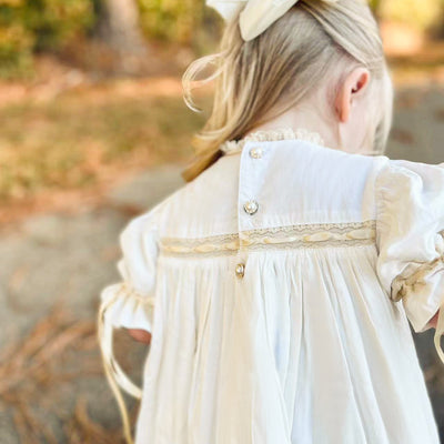 JannyBB Tina's closet White Embroidered Heirloom Dress