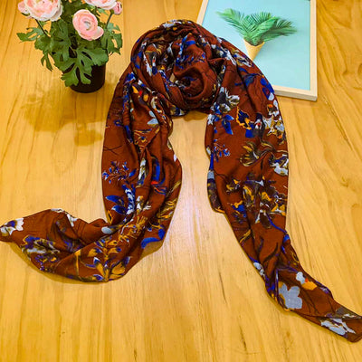 JannyBB Scarfs for Women Lightweight Fashion Print Women Cotton Wrap Large Shawl Scarf