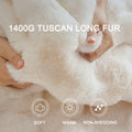 Faux Rabbit Fur Throw Blanket, Luxury Soft Warm Bubble Blanket for Bed, Couch, Sofa, Beige