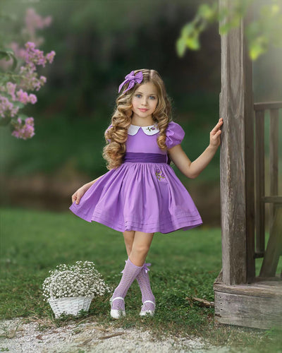 JannyBB Violet handmade Embroidered Dress