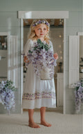 Purple Flower Lover handmade embroidery heirloom dress