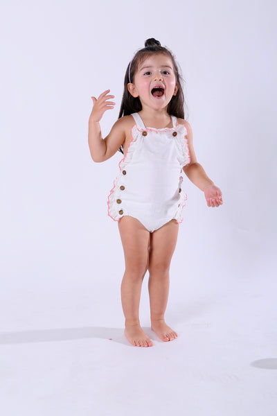 JannyBB White baby Romper (2pcs rompers for one order)