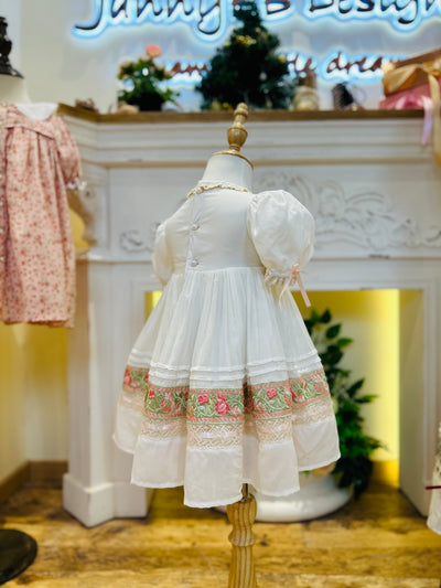 Rosalia handmade embroidery spring heirloom dress