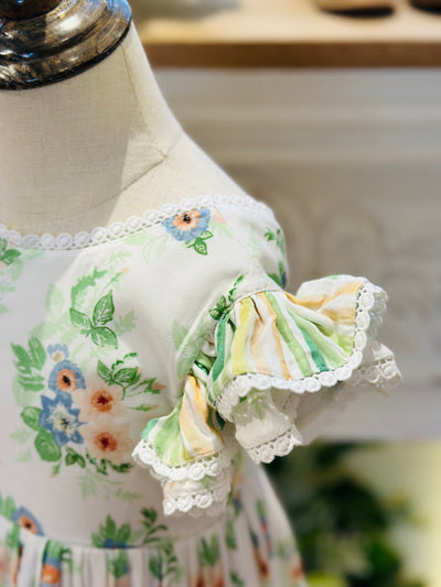 JannyBB Spring Floral Print Dress(2023 low scoop back pattern ,RTS)