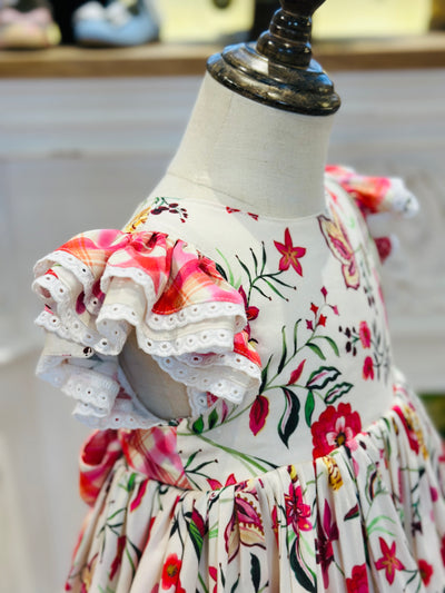 JannyBB Summer Red Floral Print Dress -2024 preorder