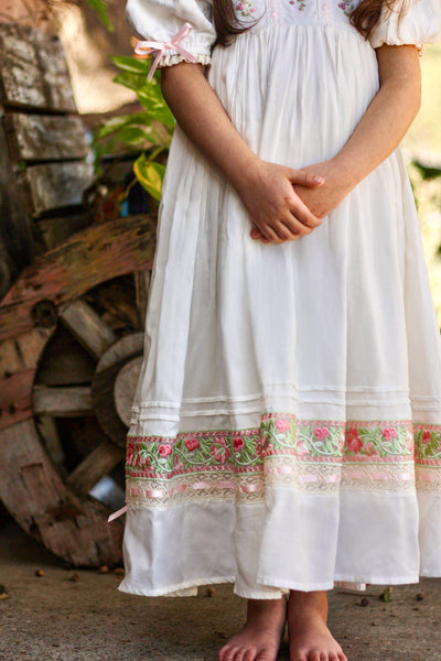Rosalia handmade embroidery spring heirloom dress