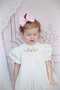 JannyBB Pink Embroidered Heirloom Dress