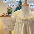 JannyBB Beige Sailor Collar Lace Heirloom Dress