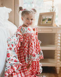 JannyBB Everyday knitted red floral gown
