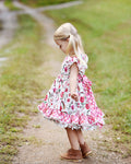 JannyBB Summer Red Floral Print Dress (2023 low scoop back pattern,RTS)